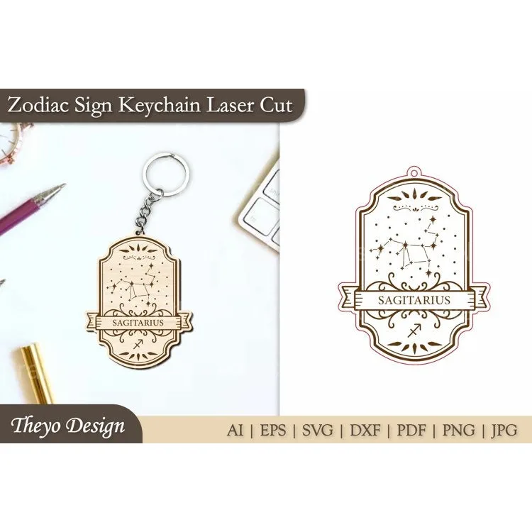 Zodiac Sign Keychain SVG Bundle