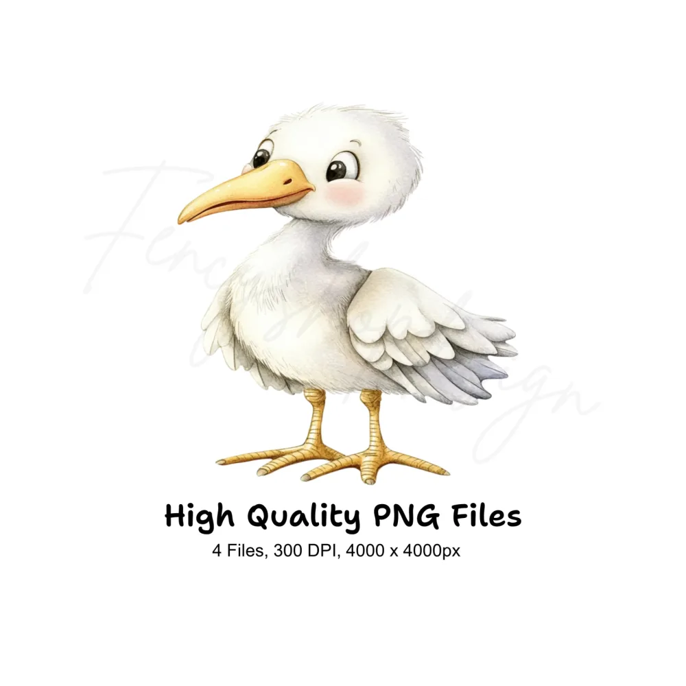 Adorable White Bird Clipart Bundle