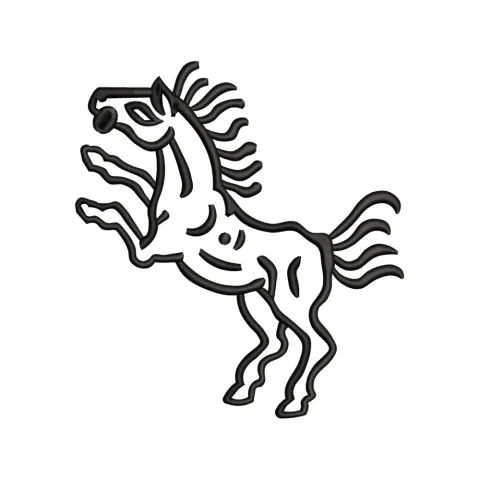 Horse Jumping Embroidery Design
