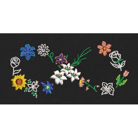 Floral Infinity Embroidery Design