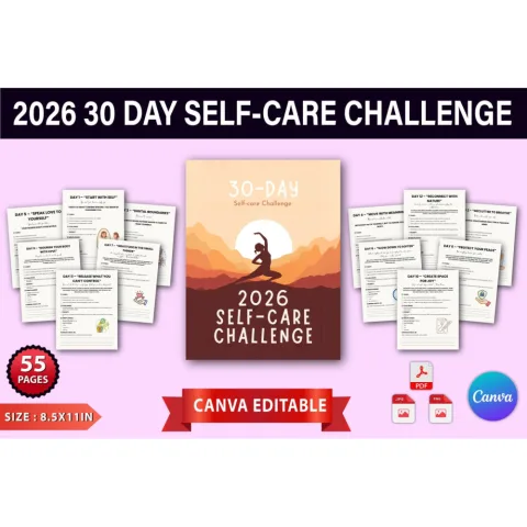Day Self Care Challenge Planner