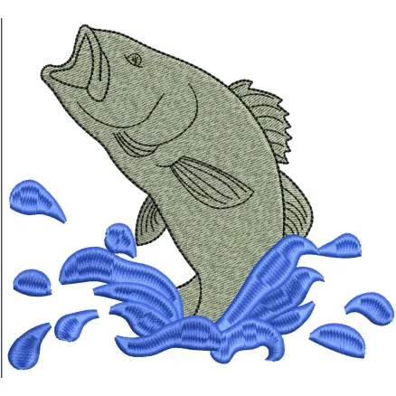 Fish J Embroidery Design