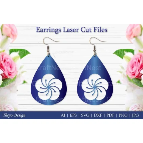 Laser Cut Flower Earrings SVG Bundle