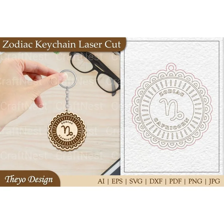 Zodiac Keychain SVG Bundle