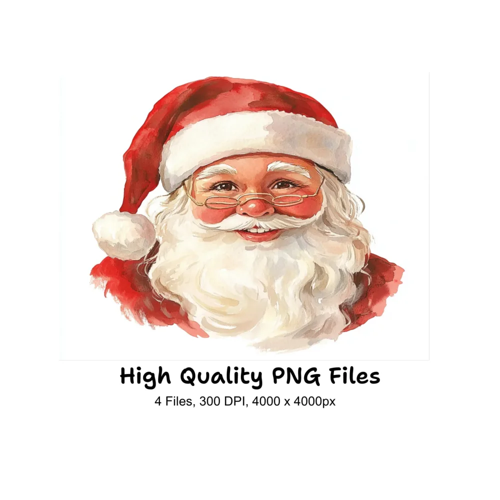 Santa Claus Face Clipart Bundle