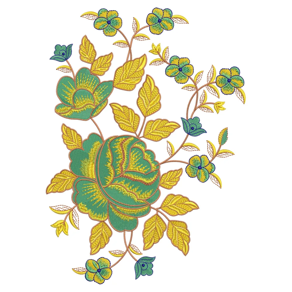 Golden Leaf Embroidery Design