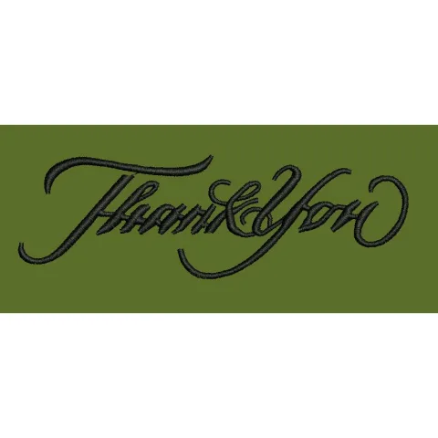 Elegant Cursive Appreciation Script Embroidery Design