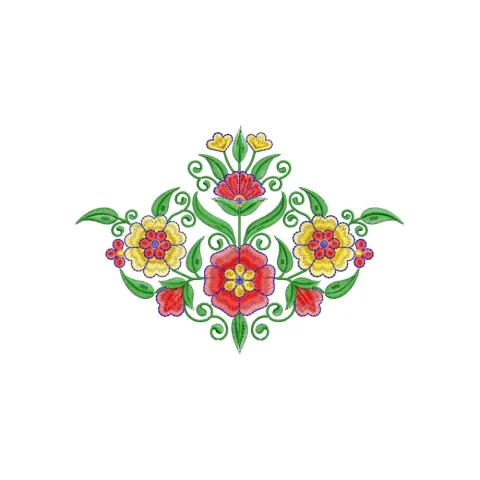 Flower Rank Embroidery Design