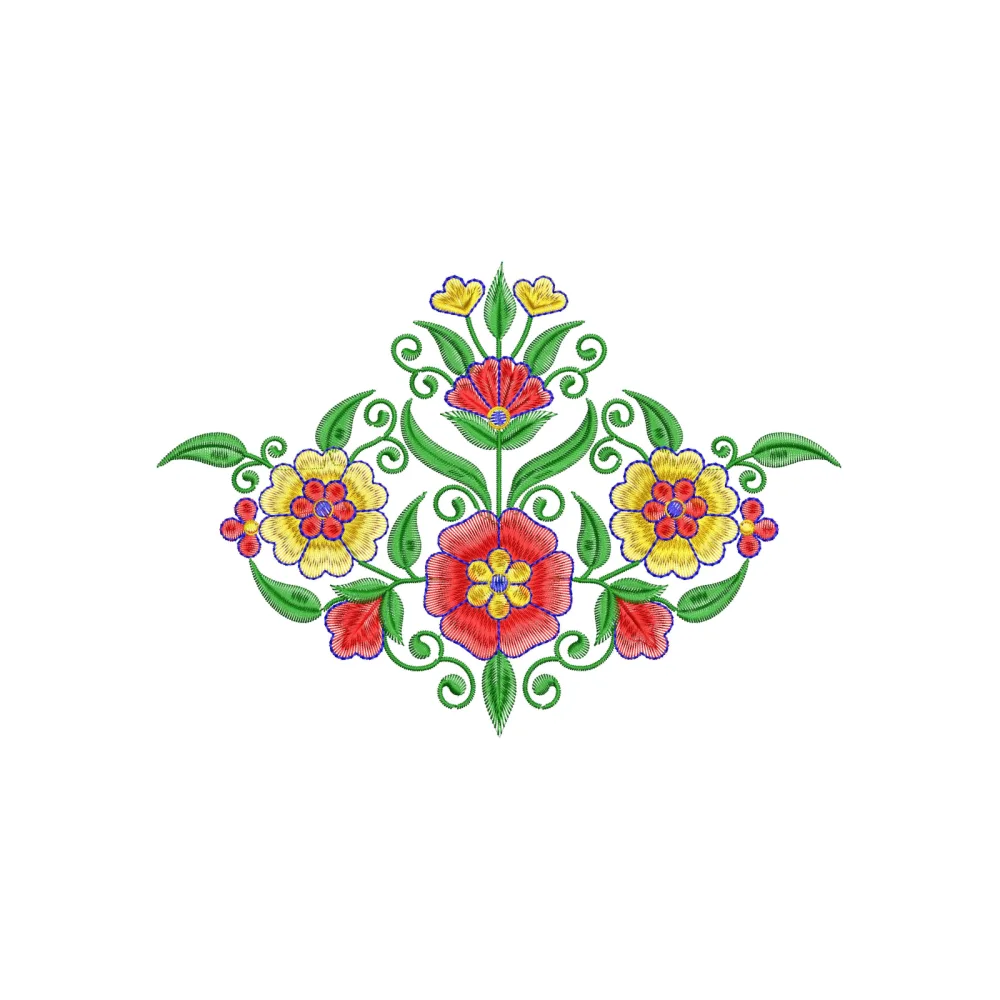 Flower Rank Embroidery Design