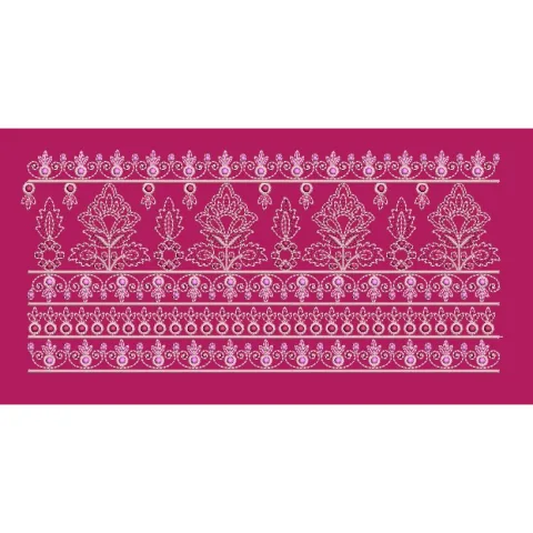 Floral Tree Multi Tier Border Embroidery Design