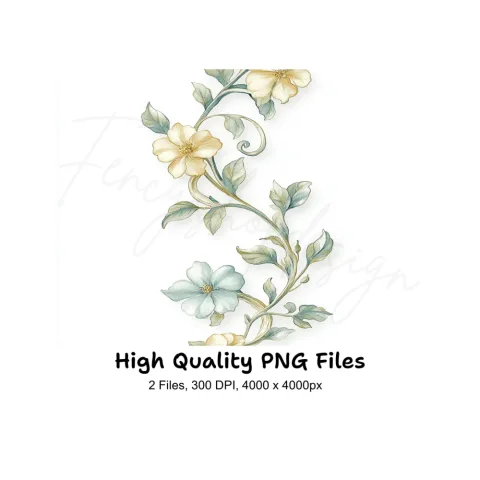 Elegant Floral Vine Clipart Bundle
