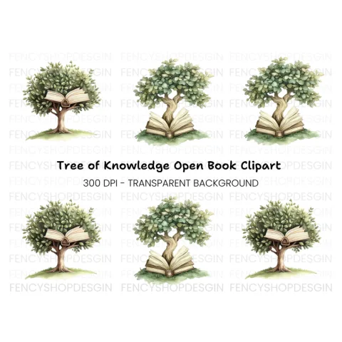 Book Tree Clipart Bundle