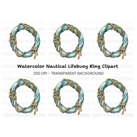 Nautical Rope Wreath Clipart Bundle