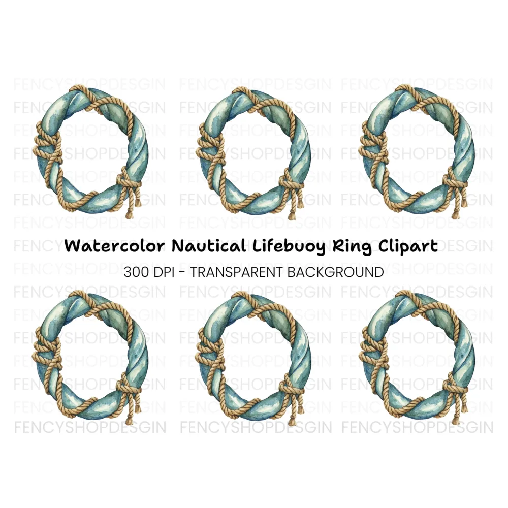 Nautical Rope Wreath Clipart Bundle