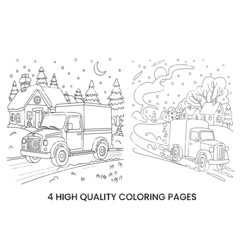 Winter Village Delivery Truck Coloring Books