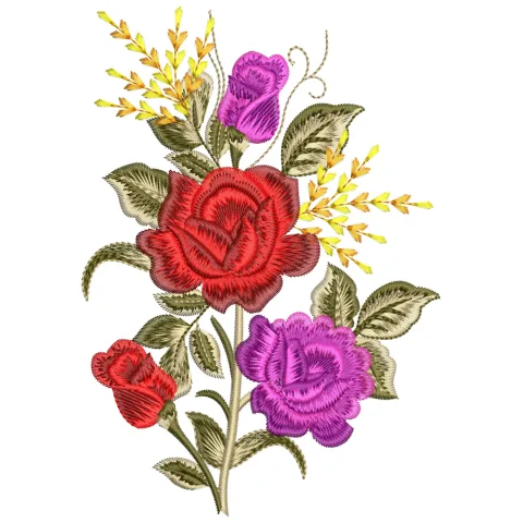 Bunch Of Flower Embroidery Design