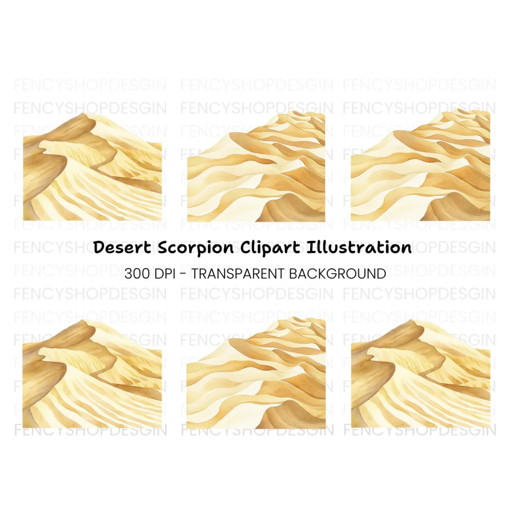 Desert Sand Dunes Clipart Bundle
