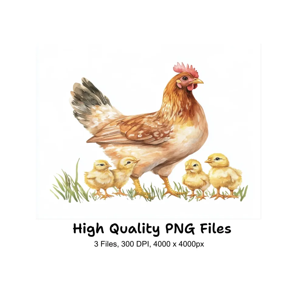 Hen and Chick Clipart Bundle