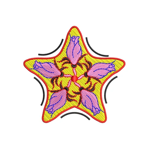 Star Flower Embroidery Design