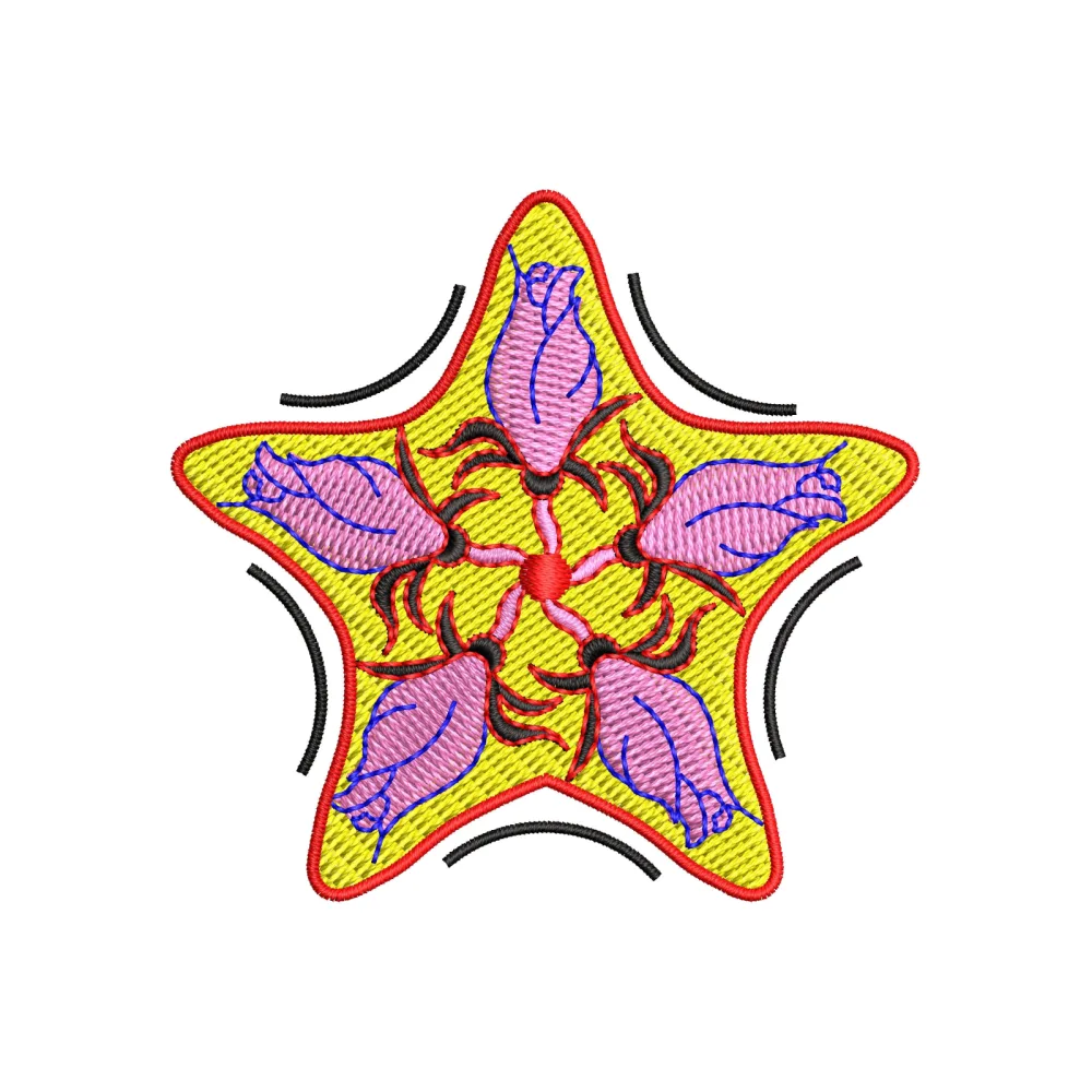Star Flower Embroidery Design