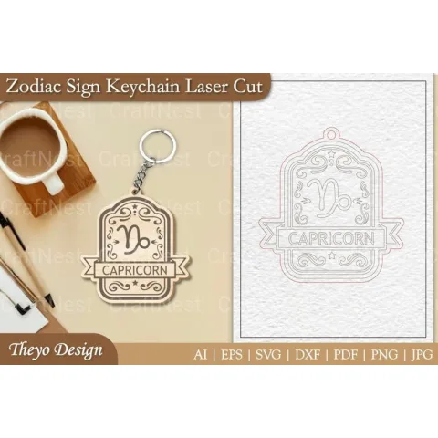 Zodiac Keychain SVG Bundle