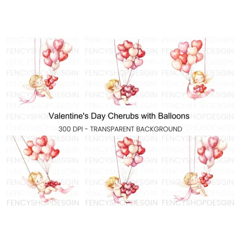 Cute Cupid Valentine Day Clipart Bundle
