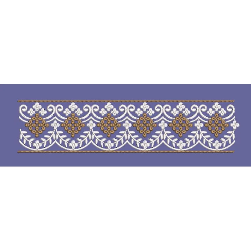 Scalloped Floral Lace Border Embroidery Design
