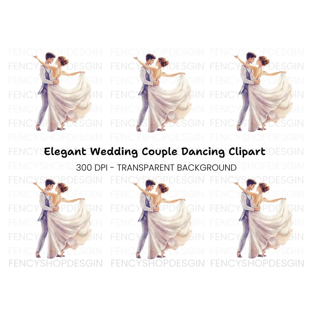 Elegant Dancing Couple Clipart Bundle