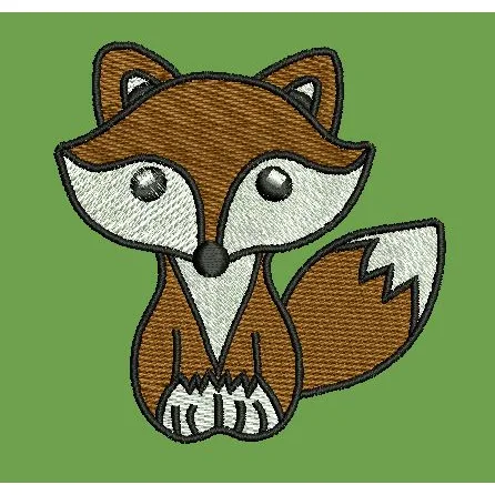 Cute Fox Emblem Embroidery Design