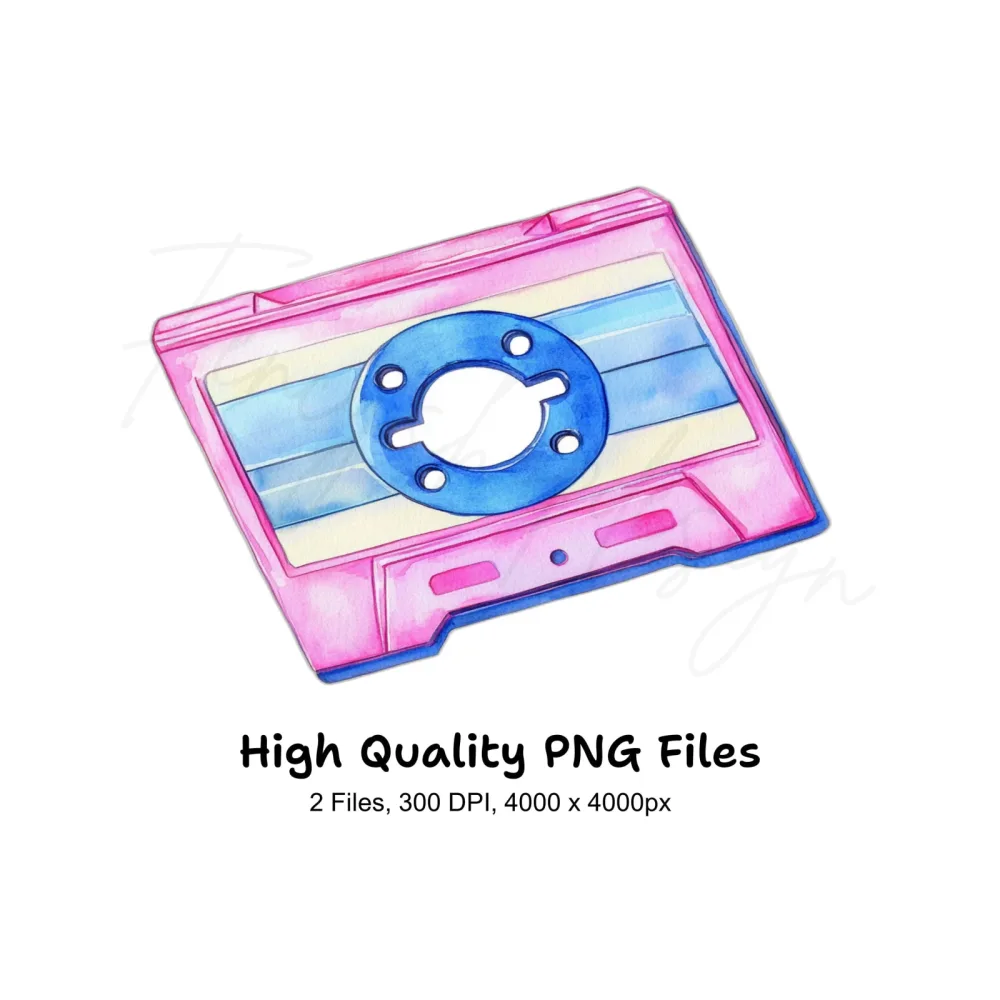 Retro Cassette Tape Clipart Bundle