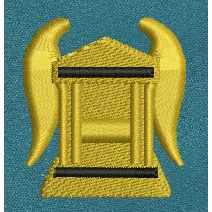 Winged Temple Gold Embroidery Design