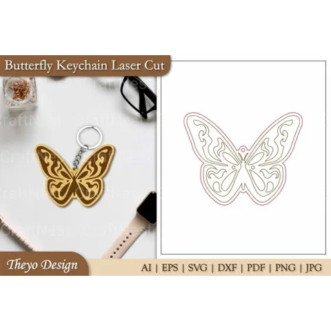 Keychain Butterfly SVG Bundle