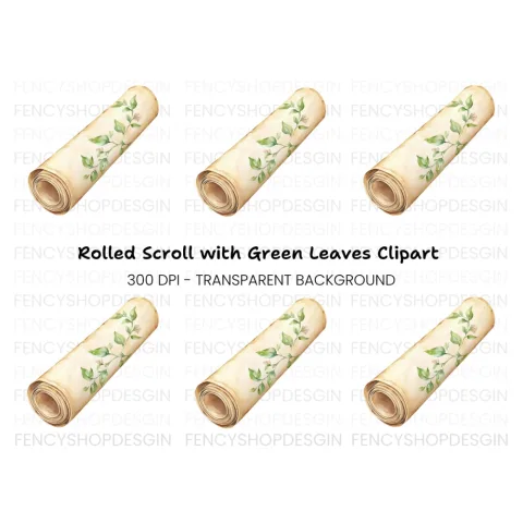 Leaf Scroll Clipart Bundle
