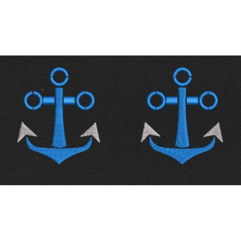 Twin Anchors Blue & Silver Embroidery Design