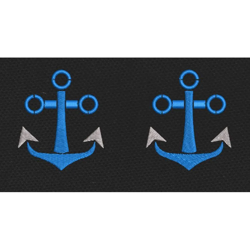Twin Anchors Blue & Silver Embroidery Design