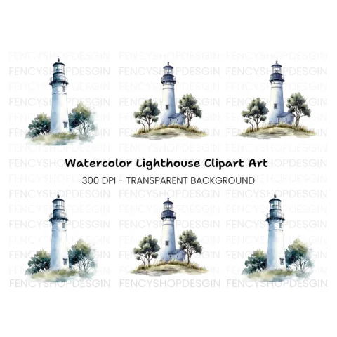 Coastal Lighthouse Clipart Bundle