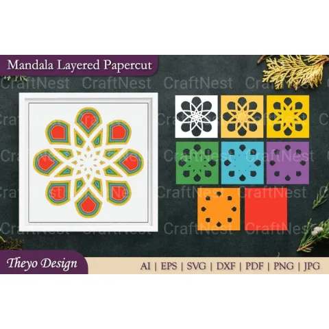 Mandala Layered Papercut SVG Bundle