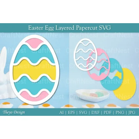 Easter Egg Layered Papercut SVG Bundle