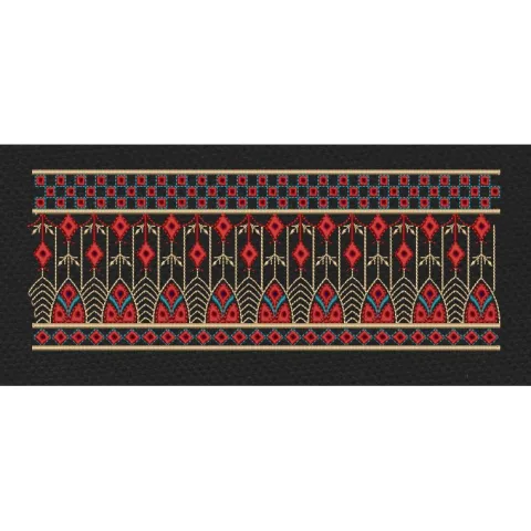 Floral Jacquard Woven Redgolden Flower Embroidery Design