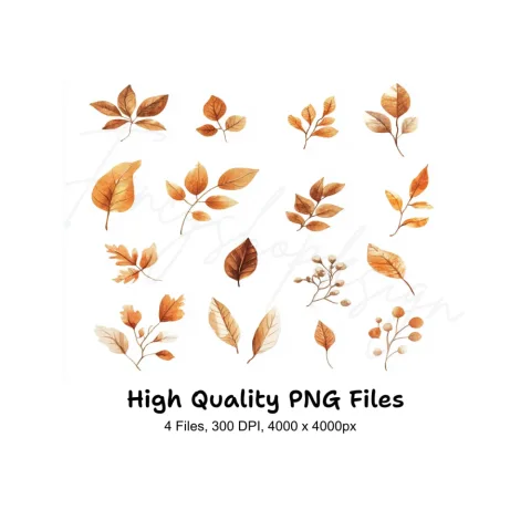 Autumn Leaves Clipart Bundle