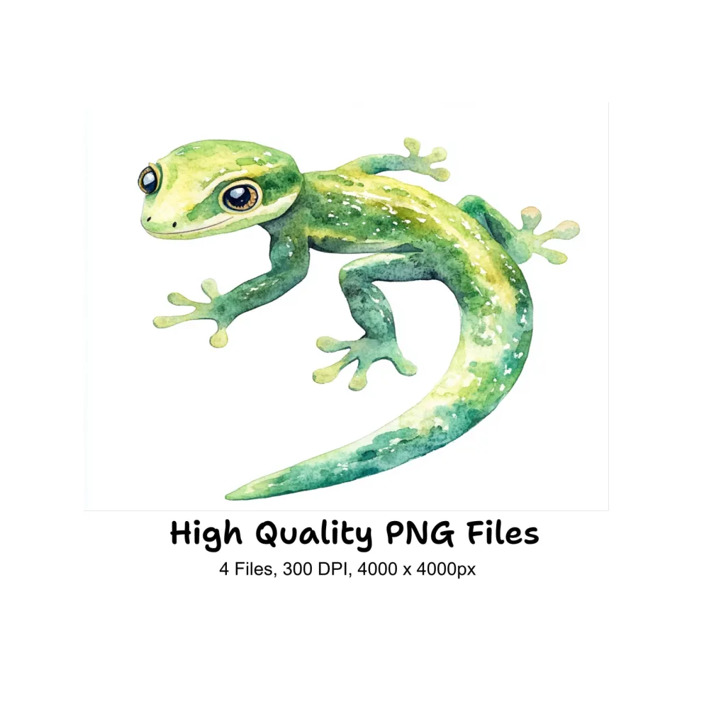 Cute Gecko Clipart Bundle