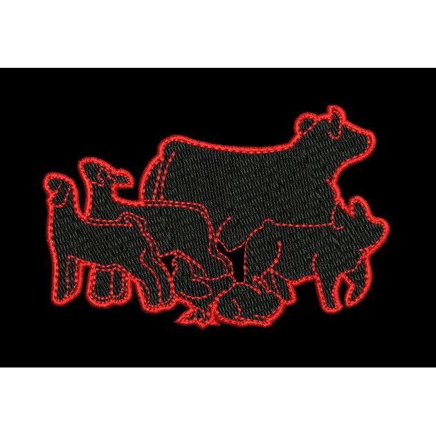 Pastol Farm Animal Assemblage Embroidery Design