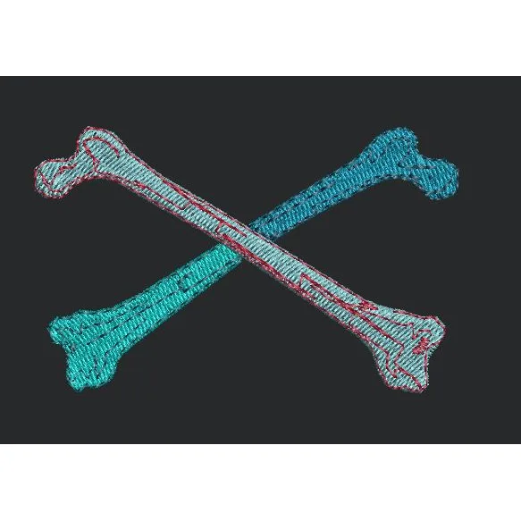 Crossed Turquoise Bones Embroidery Design