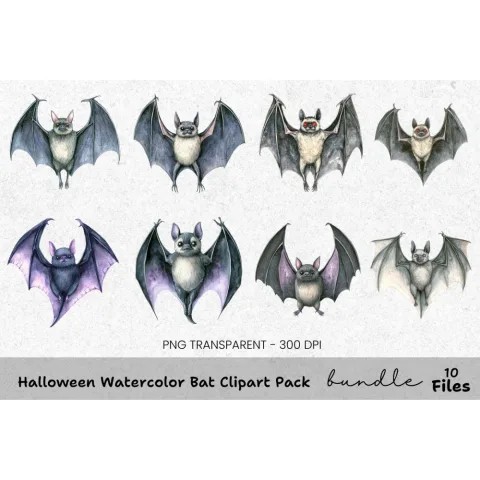 Halloween Bat Clipart Bundle