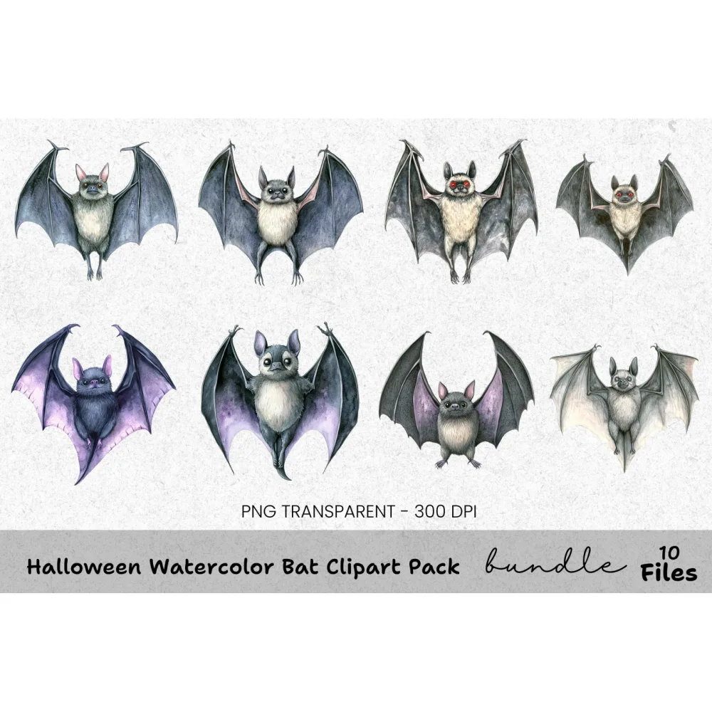Halloween Bat Clipart Bundle