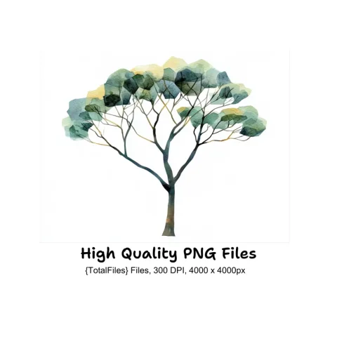 Abstract Tree Illustration Clipart Bundle