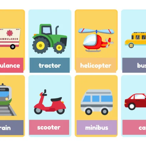 Vehicles Flashcards for Kids