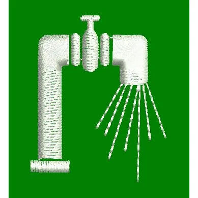 Water Pipe Shower Embroidery Design