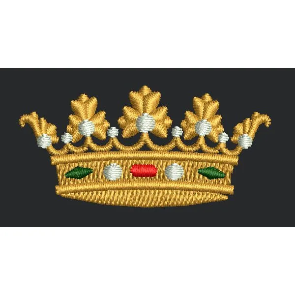 Golden Crown Embroidery Design