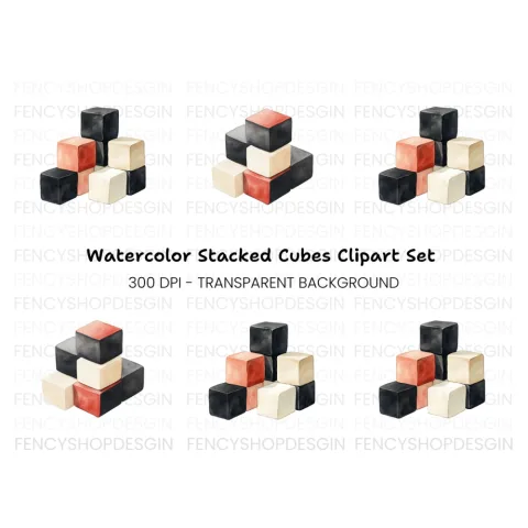 Geometric Blocks Clipart Bundle